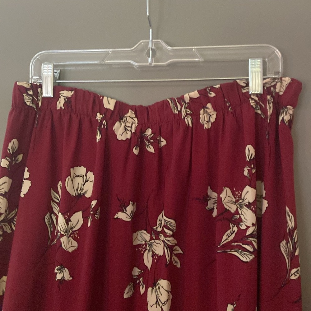 Floral Burgundy Skirt - Picture 4 of 7